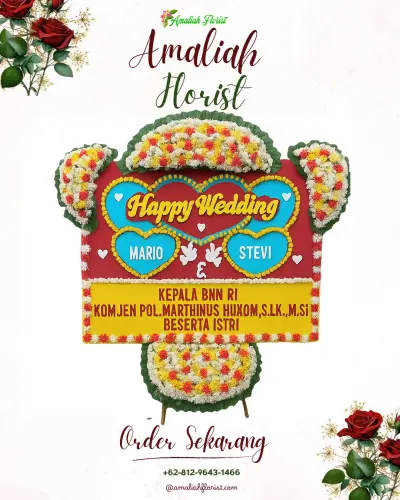 Karangan Papan Bunga Pernikahan di Kedokan Agung